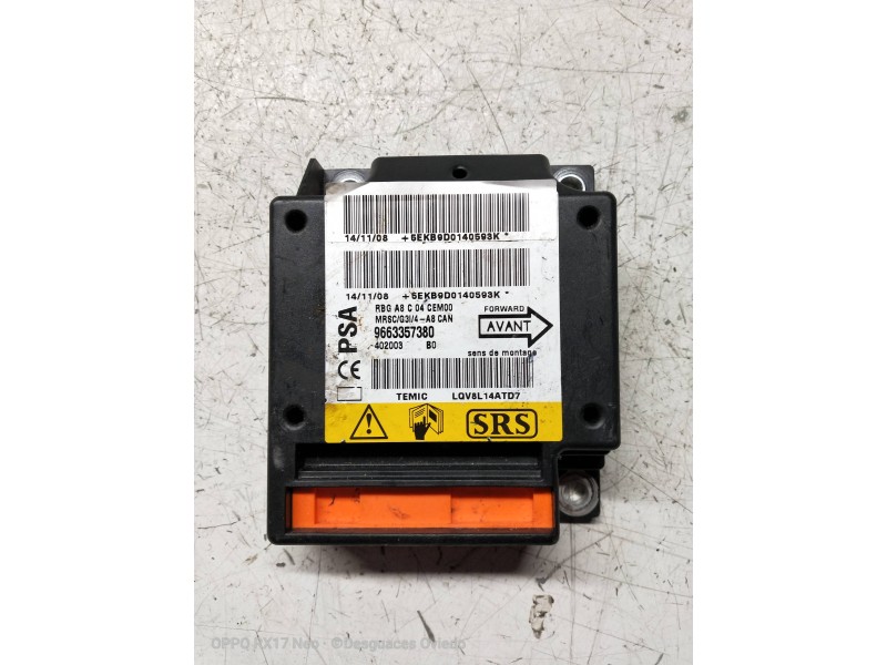 Recambio de centralita airbag para citroen c3 referencia OEM IAM 9663357380  