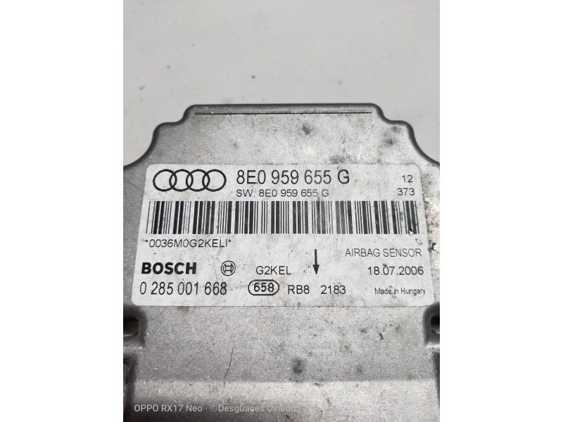 Recambio de centralita airbag para audi a4 berlina (8e) referencia OEM IAM 0285001668 8E0959655G 