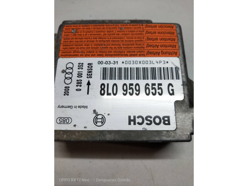 Recambio de centralita airbag para audi a3 (8l) referencia OEM IAM 0285001352 8L0959655G  Recambio de centralita airbag para audi a3 (8l) referencia OEM IAM 0285001352 8L0959655G