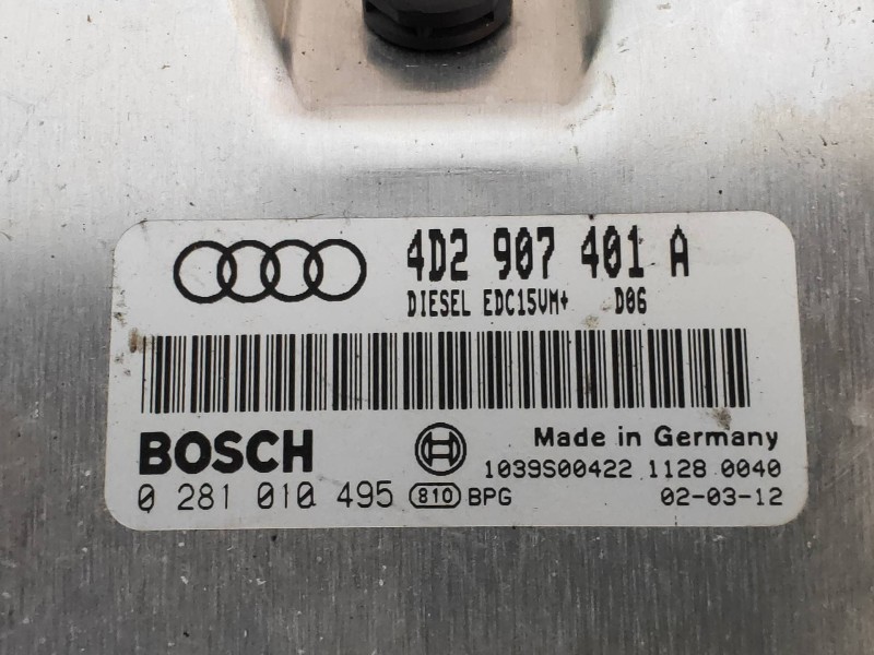 Recambio de centralita motor uce para audi a8 (d2) 2.5 tdi quattro referencia OEM IAM 0281010495 4D2907401A EDC15VM
