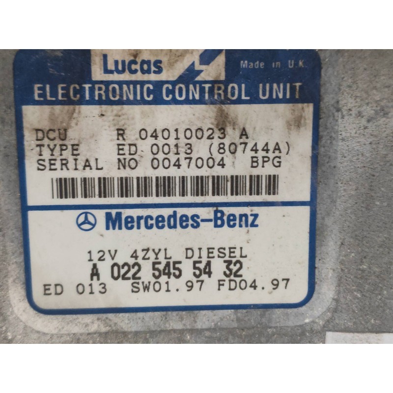 Recambio de centralita motor uce para mercedes clase c (w202) berlina 220 diesel (202.121) referencia OEM IAM R04010023A A022545