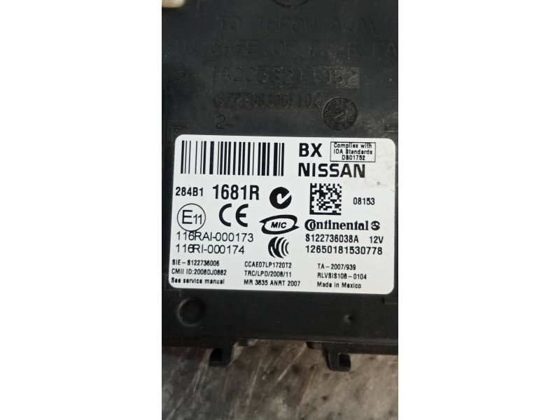 Recambio de modulo electronico para renault koleos expression referencia OEM IAM 284B11681R S122736038A 