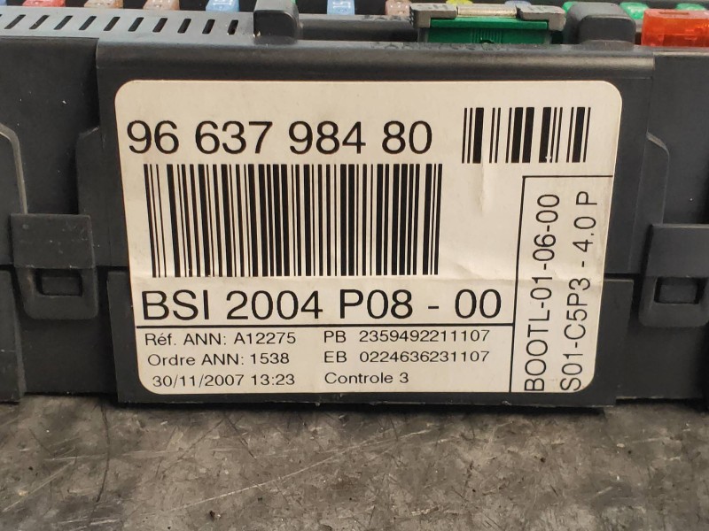 Recambio de caja reles / fusibles para citroen c4 coupe by loeb referencia OEM IAM 9663798480 BSI2004P0800 