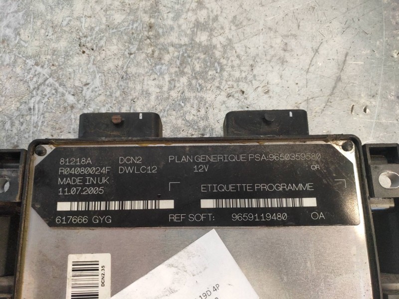 Recambio de centralita motor uce para citroen c15 1.9 d referencia OEM IAM R04080024F 9650359580 9659119480 81218A