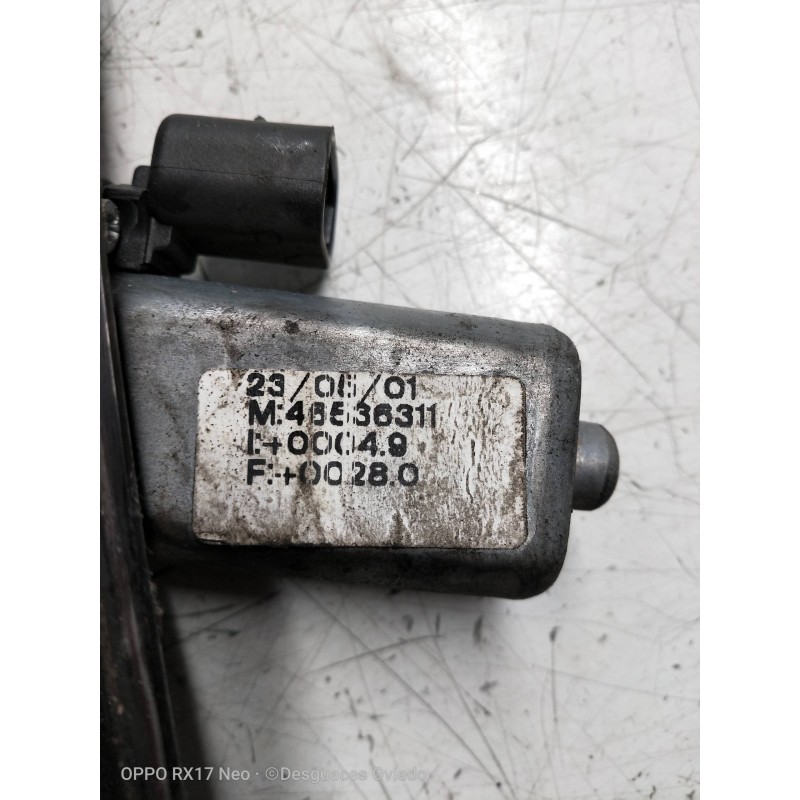 Recambio de elevalunas delantero derecho para fiat punto berlina (188) 1.2 8v elx (i) referencia OEM IAM 37101001 M46536311 3P