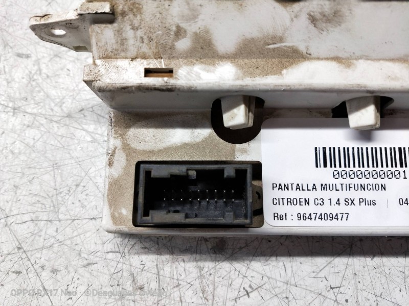 Recambio de pantalla multifuncion para citroen c3 1.4 sx plus referencia OEM IAM 9647409477 216694657B 