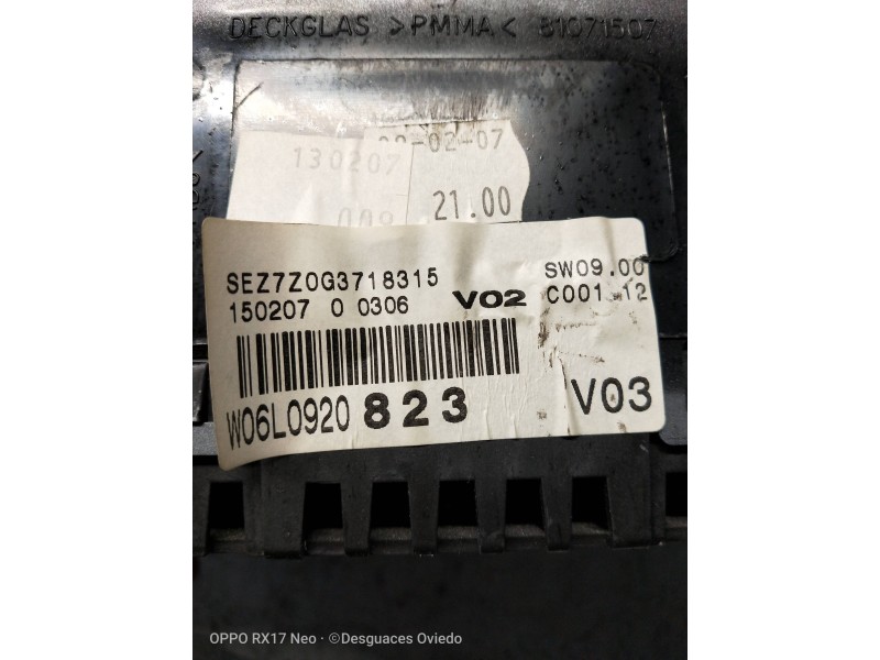 Recambio de cuadro instrumentos para seat ibiza (6l1) 1.6 16v referencia OEM IAM 110080105053A W06L0920823 