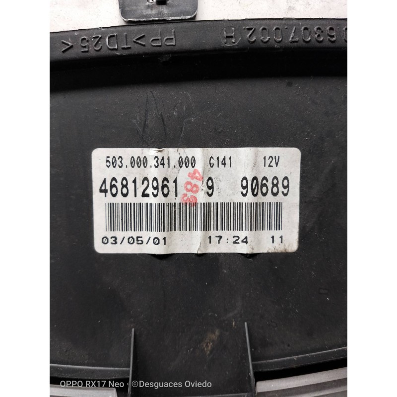 Recambio de cuadro instrumentos para fiat punto berlina (188) 1.2 8v elx (i) referencia OEM IAM 46812961 9 90689 503000341000