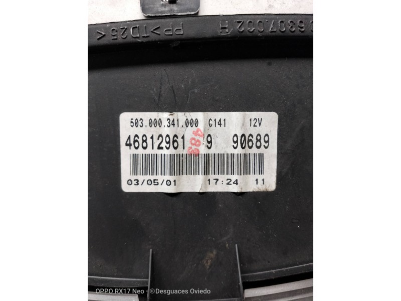 Recambio de cuadro instrumentos para fiat punto berlina (188) 1.2 8v elx (i) referencia OEM IAM 46812961 9 90689 503000341000