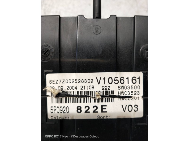Recambio de cuadro instrumentos para seat altea (5p1) reference referencia OEM IAM 110080280003 5P0920822E 