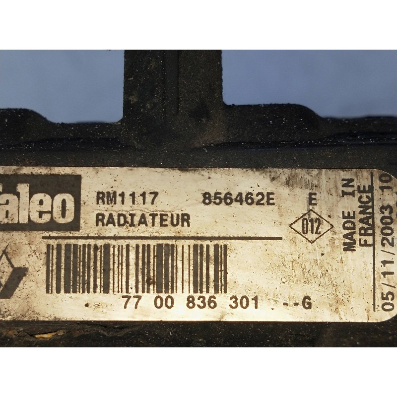 Recambio de radiador agua para renault clio ii fase ii (b/cb0) authentique referencia OEM IAM 7700836301G 856462E 