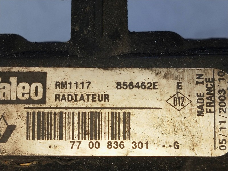 Recambio de radiador agua para renault clio ii fase ii (b/cb0) authentique referencia OEM IAM 7700836301G 856462E 