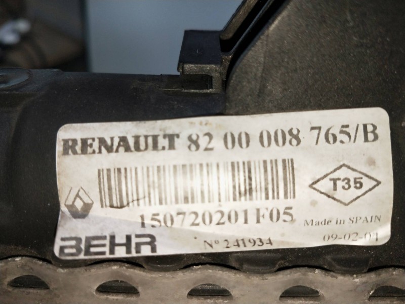 Recambio de radiador agua para renault laguna ii (bg0) 2.2 dci turbodiesel referencia OEM IAM 8200008765 150720201F05 