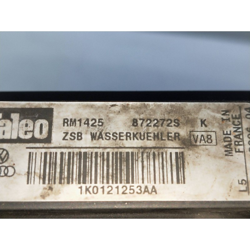 Recambio de radiador agua para skoda octavia berlina (1z3) 1.9 tdi dpf referencia OEM IAM 1K0121253AA 872272S 