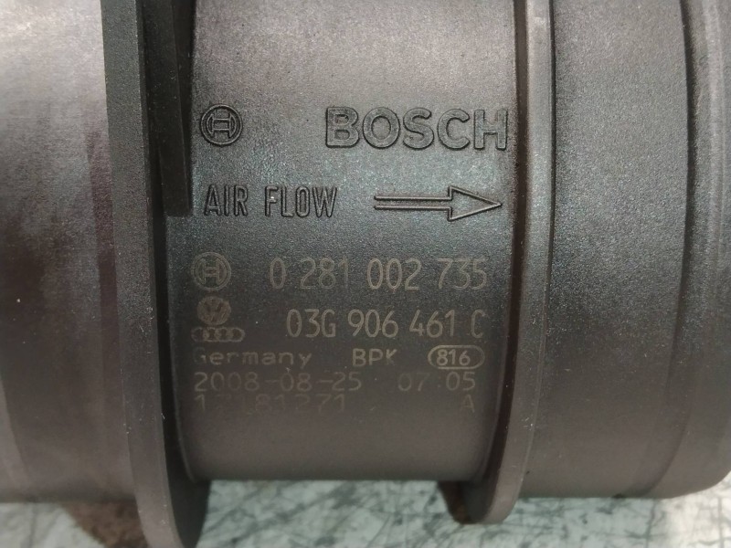 Recambio de caudalimetro para audi a3 (8p) 2.0 tdi s line (103kw) referencia OEM IAM 0281002735 03G906461C 