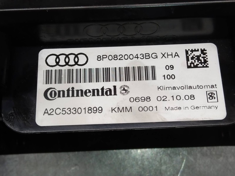 Recambio de mando calefaccion / aire acondicionado para audi a3 (8p) 2.0 tdi s line (103kw) referencia OEM IAM 8P0820043BG A2C53