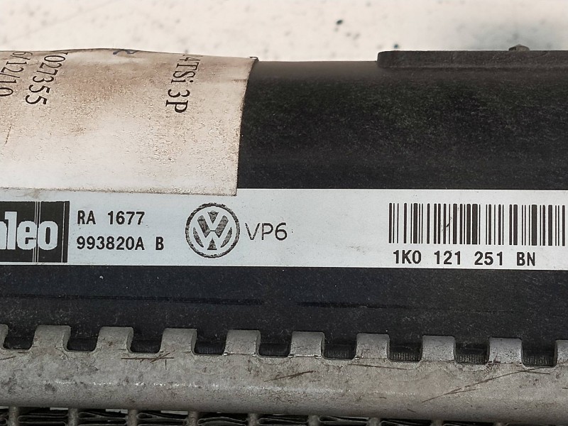 Recambio de radiador agua para volkswagen golf v berlina (1k1) 1.4 16v tsi referencia OEM IAM 1K0121251BN 993820A 