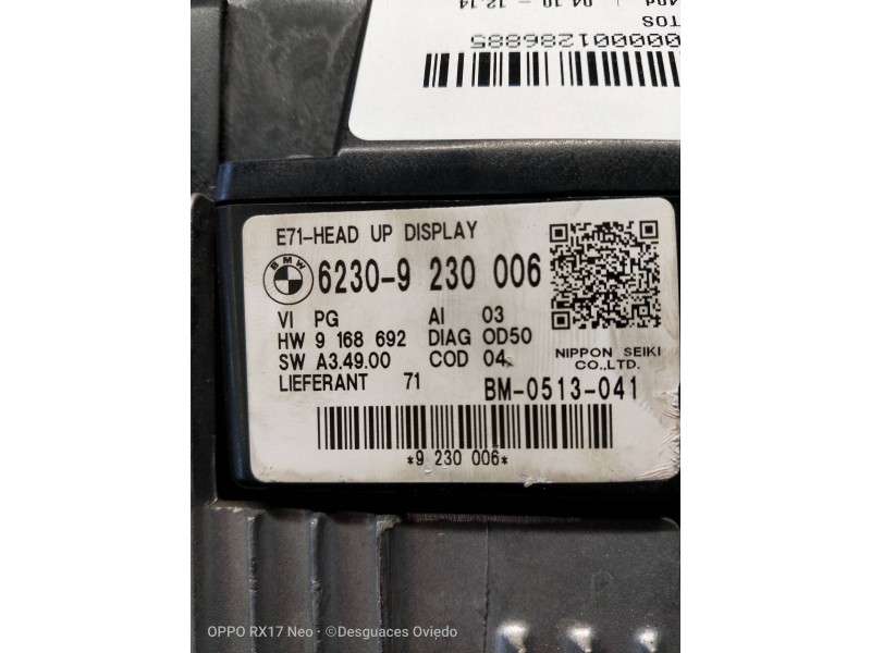 Recambio de cuadro instrumentos para bmw x6 (e71) xdrive40d referencia OEM IAM 62309230006  