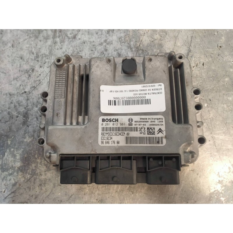 Recambio de centralita motor uce para citroen c4 grand picasso 1.6 16v hdi fap referencia OEM IAM 0281012981 9664617680 96539589