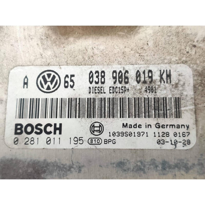 Recambio de centralita motor uce para volkswagen golf iv berlina (1j1) básico referencia OEM IAM 0281011195 038906019KH EDC15P