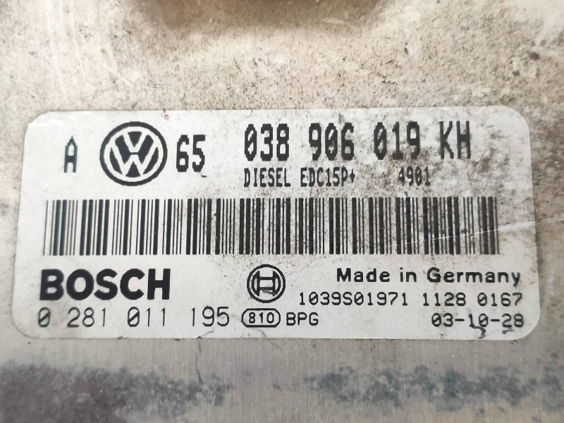 Recambio de centralita motor uce para volkswagen golf iv berlina (1j1) básico referencia OEM IAM 0281011195 038906019KH EDC15P