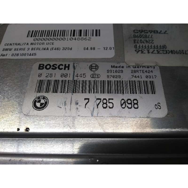 Recambio de centralita motor uce para bmw serie 3 berlina (e46) 320d referencia OEM IAM 0281001445 7785098 13617788359 Recambio de centralita motor uce para bmw serie 3 berlina (e46) 320d referencia OEM IAM 0281001445 7785098 13617788359