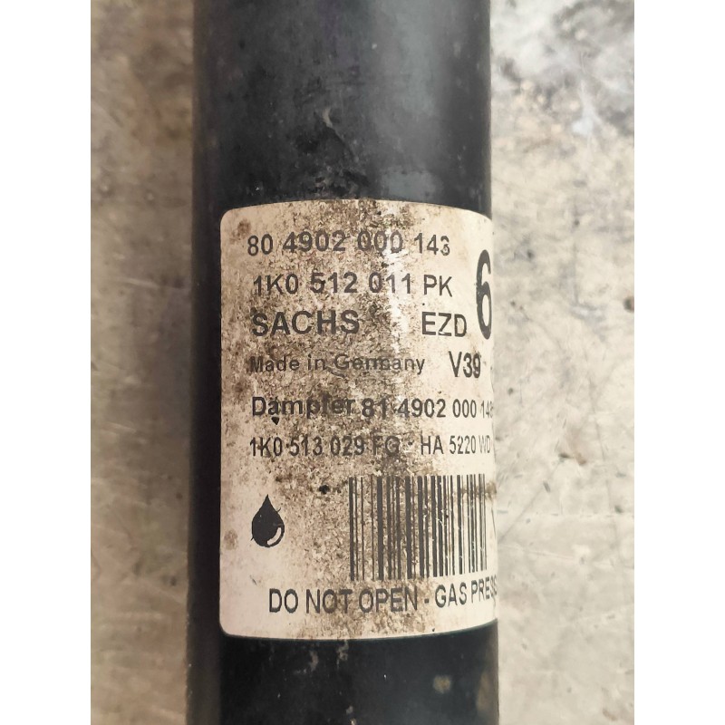 Recambio de amortiguador trasero derecho para volkswagen scirocco (138) r-line bmt referencia OEM IAM 1K0512011PK 804902000143 