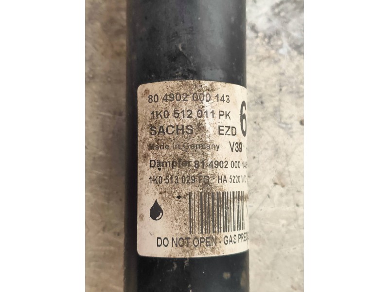 Recambio de amortiguador trasero derecho para volkswagen scirocco (138) r-line bmt referencia OEM IAM 1K0512011PK 804902000143 