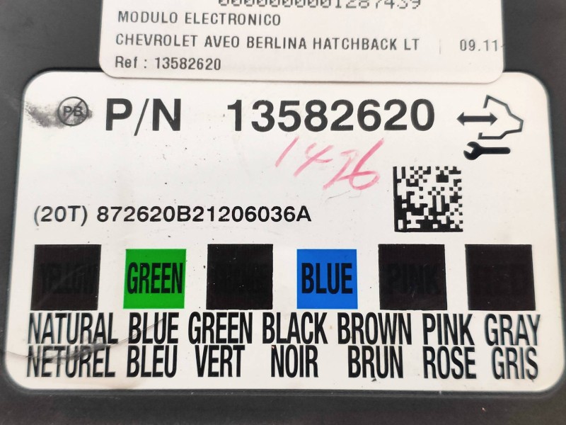 Recambio de modulo electronico para chevrolet aveo berlina hatchback lt referencia OEM IAM 13582620  