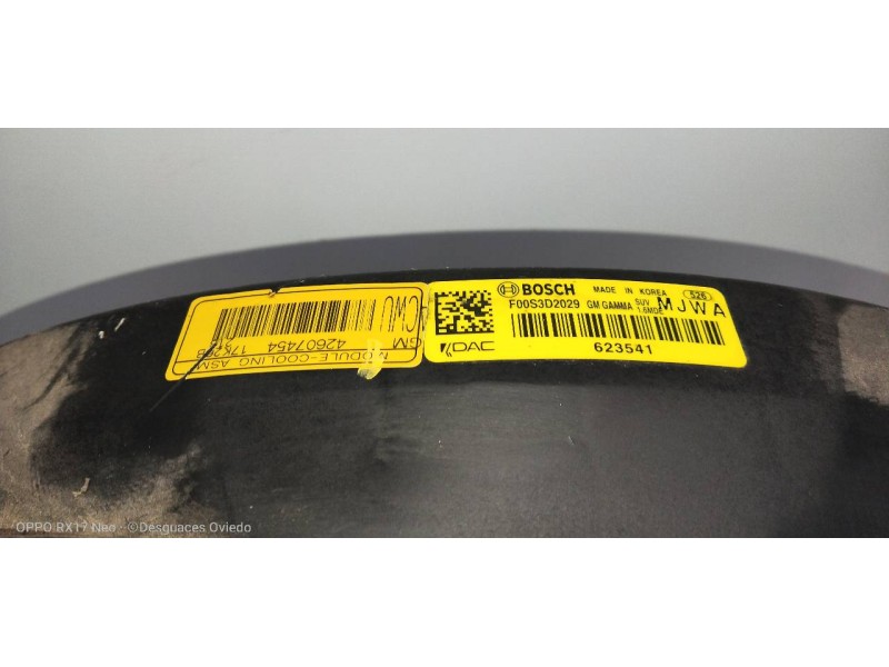 Recambio de electroventilador para opel mokka x innovation start/stop referencia OEM IAM 42607454 F00S3D2029 