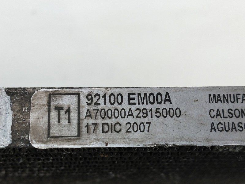 Recambio de condensador / radiador aire acondicionado para nissan tiida (c11x/sc11x) visia referencia OEM IAM 92100EM00A  