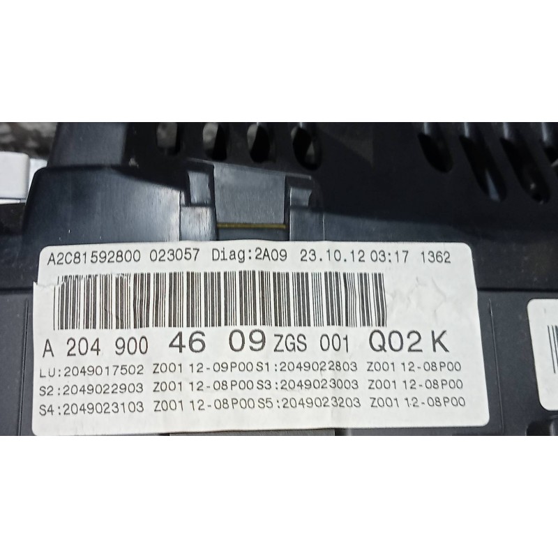 Recambio de cuadro instrumentos para mercedes clase c (w204) familiar c 200 t cdi blueefficiency (204.201) referencia OEM IAM A2