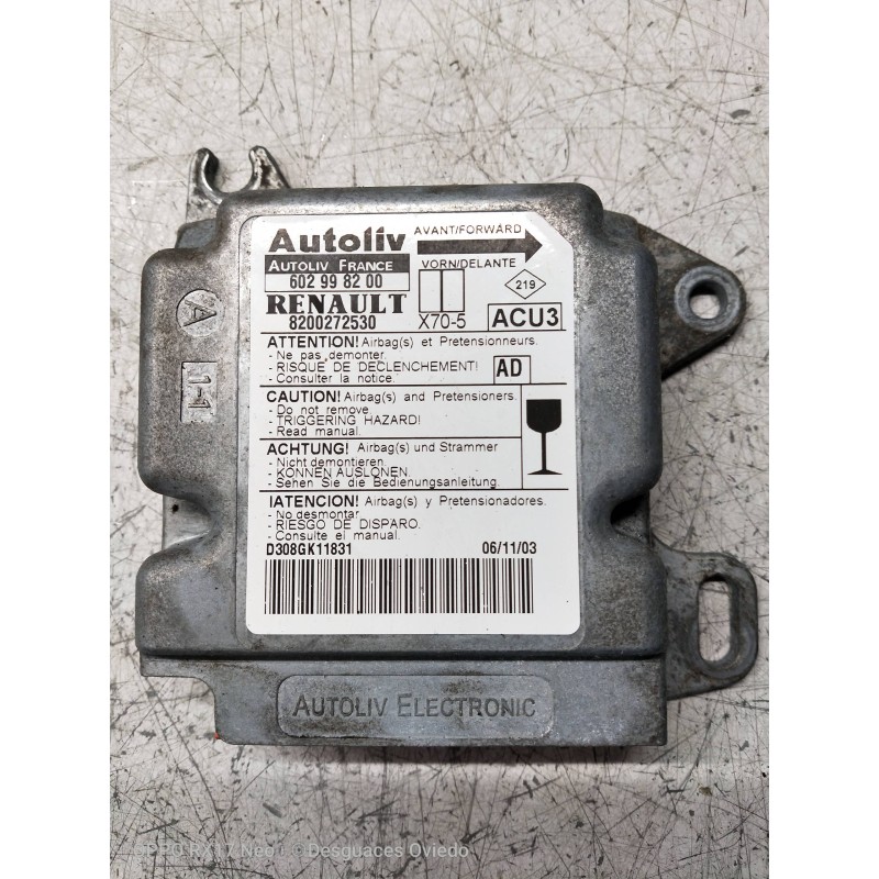 Recambio de kit airbag para renault master ii phase 2 caja cerrada l1h1 caja cerrada 3.3 to referencia OEM IAM   