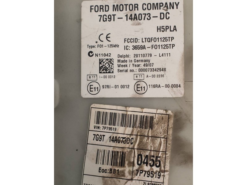 Recambio de caja reles / fusibles para ford mondeo ber. (ca2) titanium referencia OEM IAM 7G9T14A073DC 3659AF01125TP 7G9T14A073D