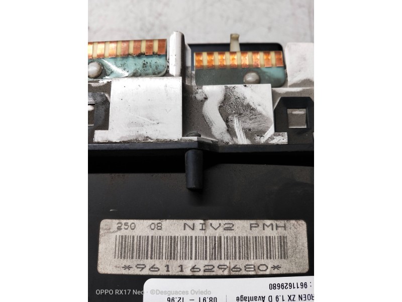 Recambio de cuadro instrumentos para citroen zx 1.9 d avantage referencia OEM IAM 9611629680  