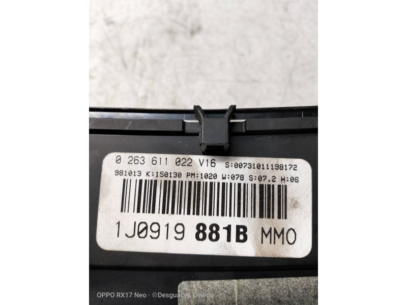 Recambio de cuadro instrumentos para volkswagen bora berlina (1j2) highline referencia OEM IAM 0263611022 1J0919881B 