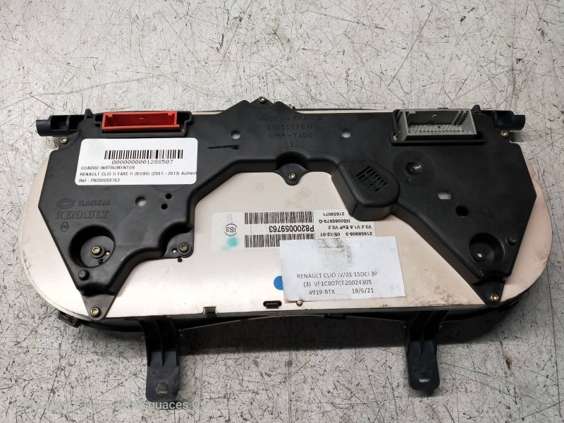 Recambio de cuadro instrumentos para renault clio ii fase ii (b/cb0) authentique referencia OEM IAM P8200059763 NS0385679G 