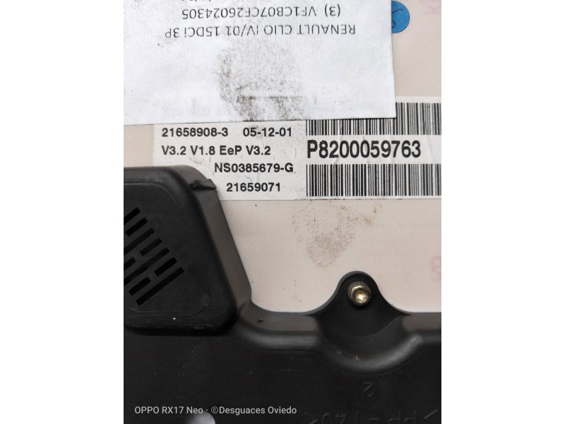 Recambio de cuadro instrumentos para renault clio ii fase ii (b/cb0) authentique referencia OEM IAM P8200059763 NS0385679G 