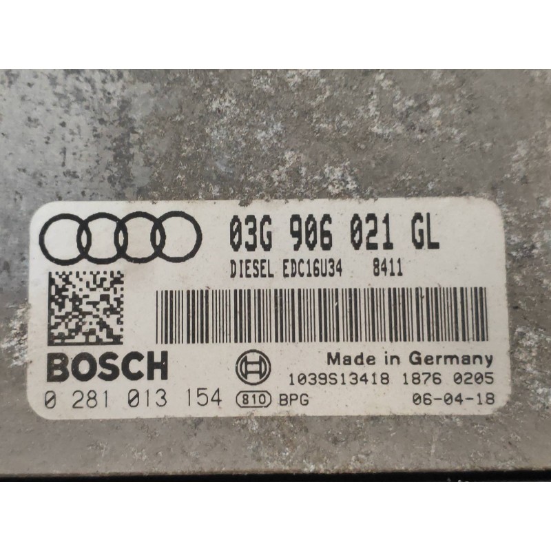 Recambio de centralita motor uce para audi a3 sportback (8p) 2.0 tdi ambiente referencia OEM IAM 0281013154 03G906021GL 