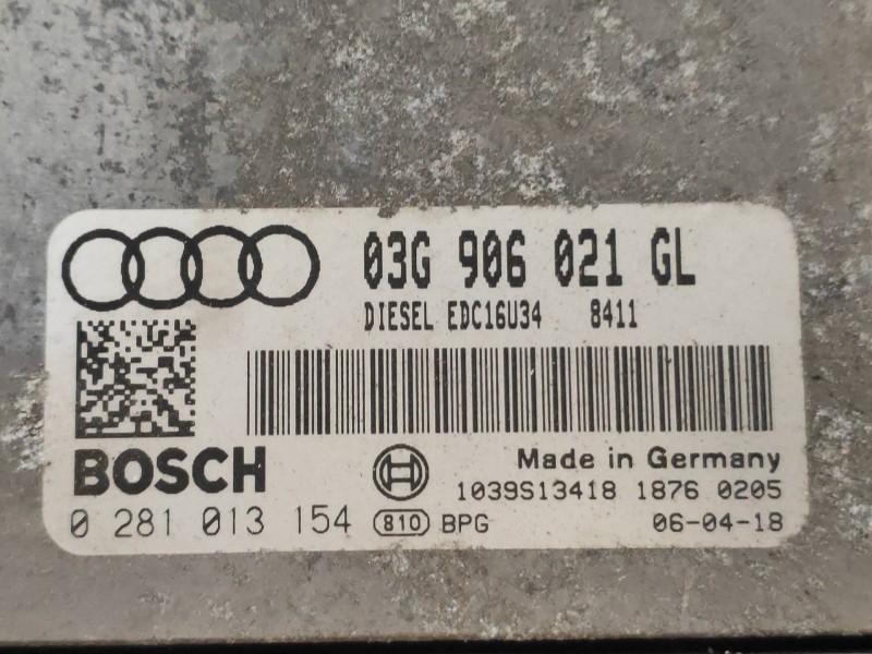 Recambio de centralita motor uce para audi a3 sportback (8p) 2.0 tdi ambiente referencia OEM IAM 0281013154 03G906021GL 