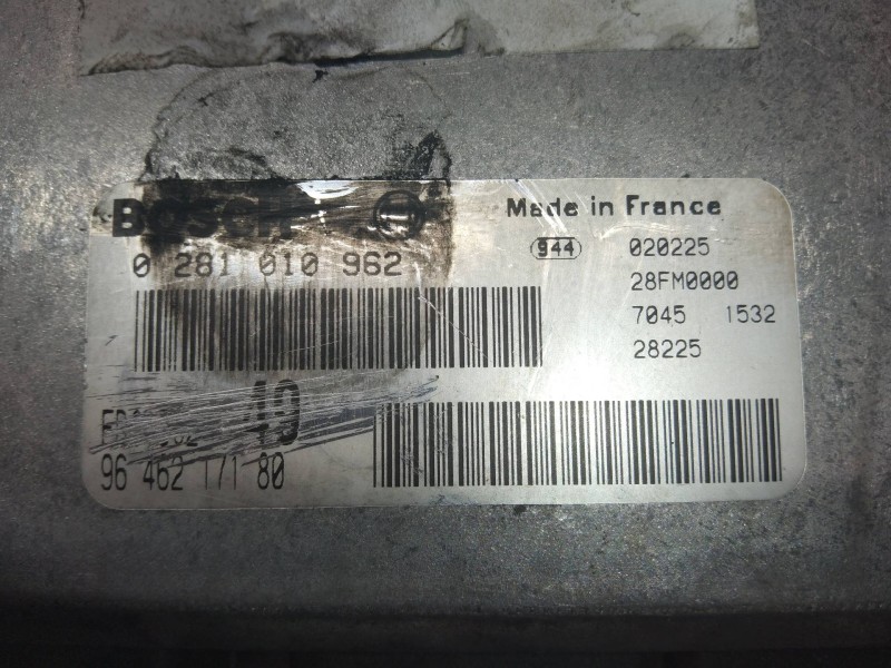 Recambio de centralita motor uce para citroen xsara berlina 2.0 hdi exclusive (80kw) referencia OEM IAM 0281010962 9646217180 ED