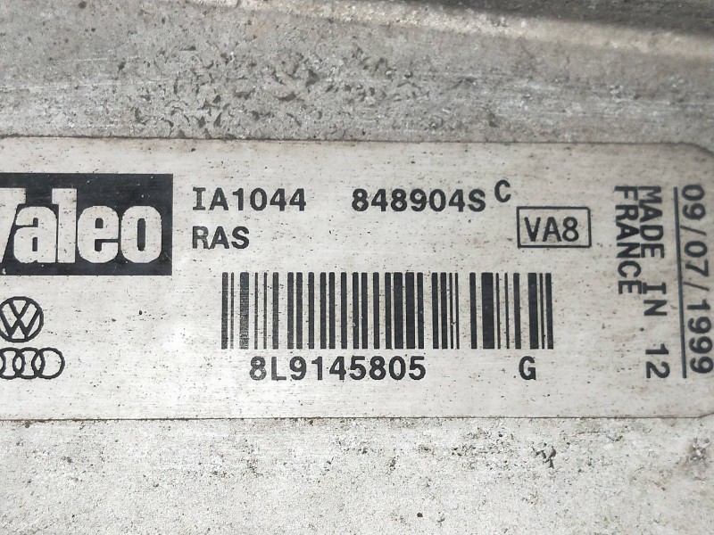 Recambio de intercooler para audi tt (8n3/8n9) 1.8 20v turbo referencia OEM IAM 8L9145805G 848904SC 