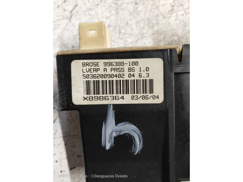 Recambio de elevalunas delantero derecho para citroen c4 coupe vtr referencia OEM IAM 996388100  3P