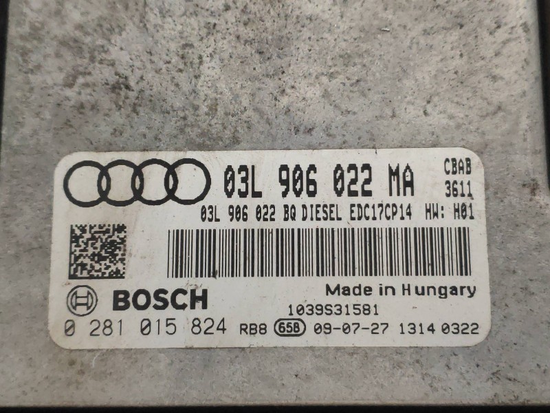 Recambio de centralita motor uce para audi a3 (8p) 2.0 tdi referencia OEM IAM 0281015824 03L906022MA 