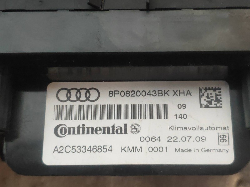 Recambio de mando calefaccion / aire acondicionado para audi a3 (8p) 2.0 tdi referencia OEM IAM 8P0820043BK A2C53346854 