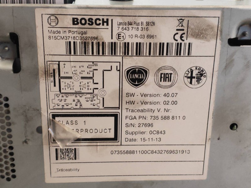 Recambio de sistema audio / radio cd para lancia delta (181) s referencia OEM IAM 7643718316 815CM3718D3527696 