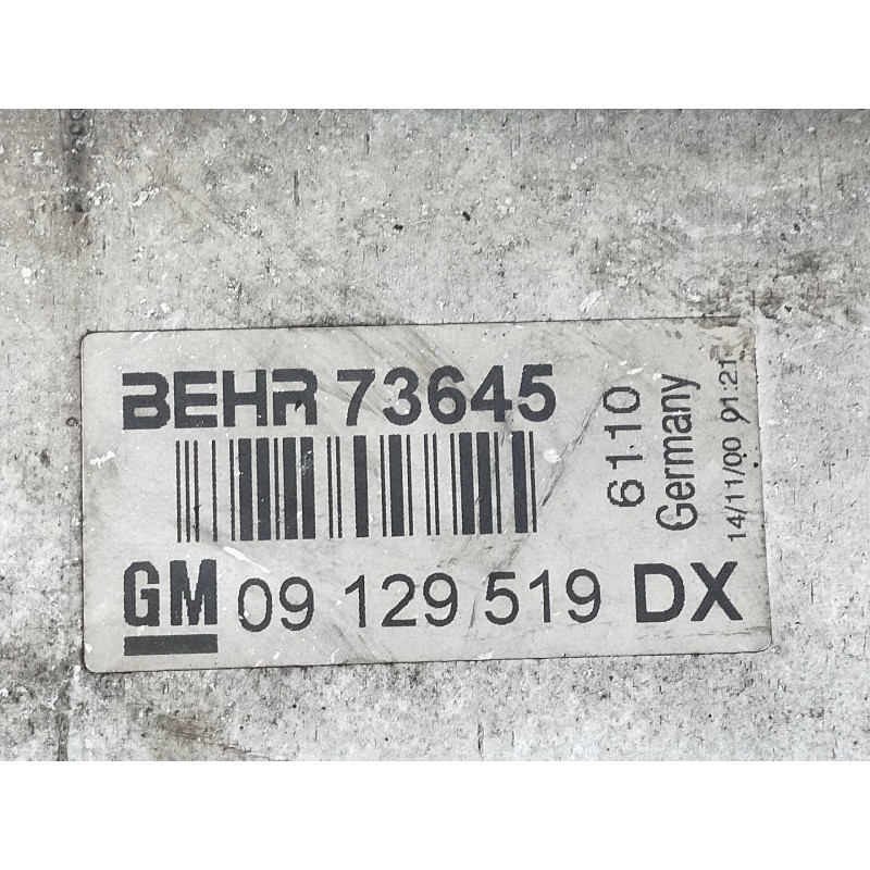 Recambio de intercooler para opel astra h berlina 1.7 16v cdti referencia OEM IAM 09129519DX  