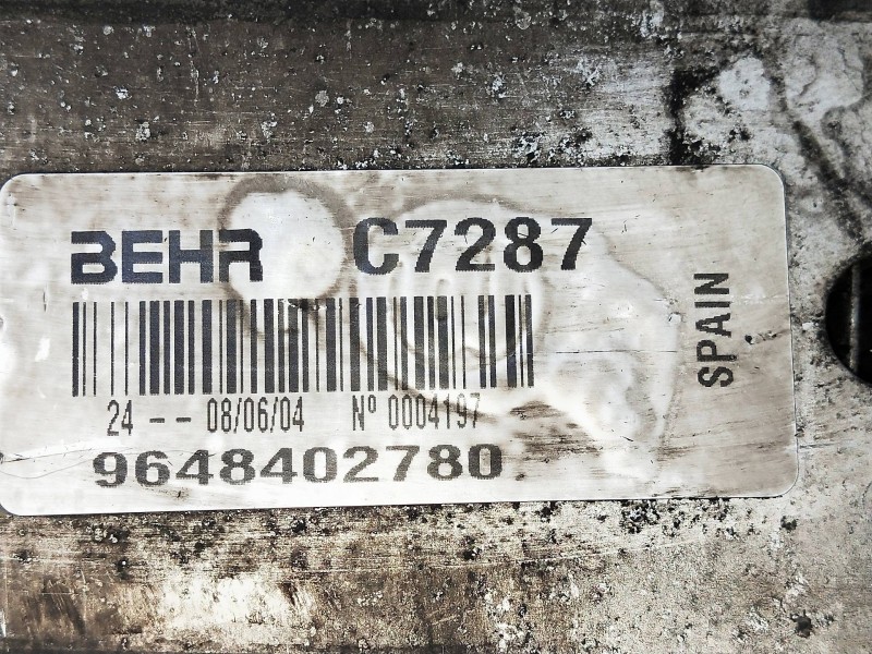 Recambio de intercooler para peugeot 206 berlina xt referencia OEM IAM 9648402780  