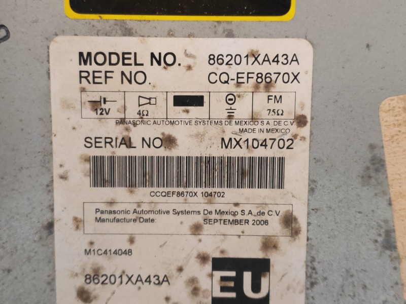 Recambio de sistema audio / radio cd para subaru tribeca b9 3.0 cat referencia OEM IAM 86201XA43A  