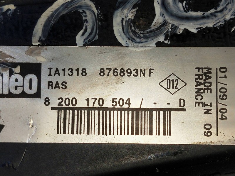 Recambio de intercooler para renault modus 1.5 dci diesel cat referencia OEM IAM 8200170504 876893NF 